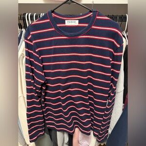 Parke Coastal Collection Long Sleeve Striped Tee in size Large